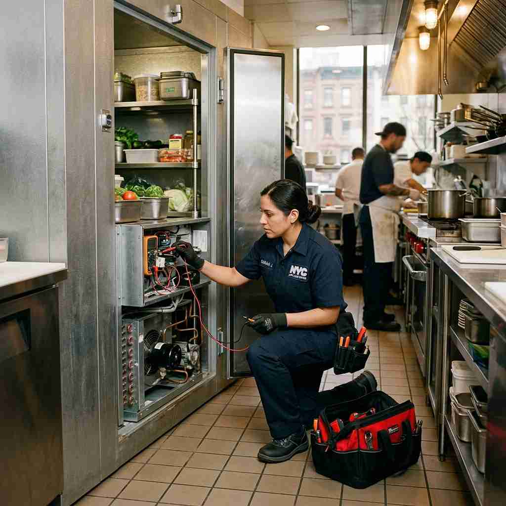 Fixvero Commercial Appliance Repair Technician Servicing Upper West Side Restaurant Kitchen